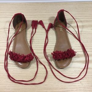 COPY - Brash Red fringe sandals